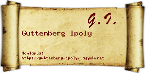 Guttenberg Ipoly névjegykártya